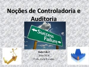 Noes de Controladoria e Auditoria Aula 2 de