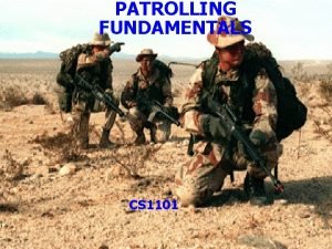 Fundamentals of patrolling