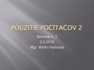 POUITIE POTAOV 2 Seminr 2 3 3 2015