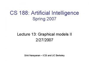 CS 188 Artificial Intelligence Spring 2007 Lecture 13