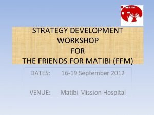 Strategy development workshop