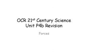 OCR 21 st Century Science Unit P 4