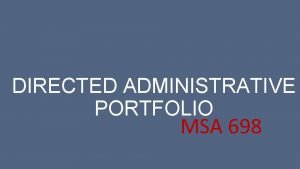Administrative portfolio