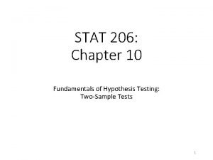 Fundamentals of hypothesis testing