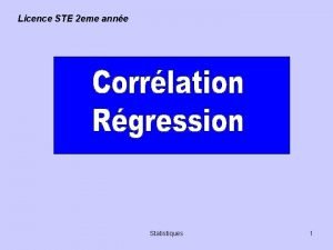 Licence STE 2 eme anne Statistiques 1 Plan