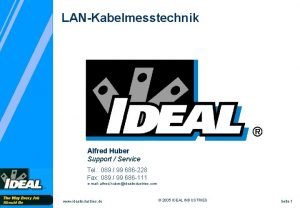 LANKabelmesstechnik Alfred Huber Support Service Tel 089 99