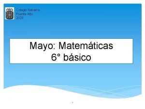 Colegio Navarra Puente Alto 2020 Mayo Matemticas 6