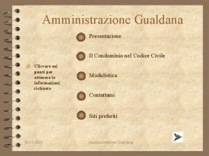 Amministrazione Gualdana Presentazione Il Condominio nel Codice Civile