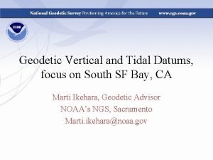 Geodetic Vertical and Tidal Datums focus on South