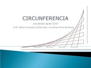 CIRCUNFERENCIA Actualizado agosto 2009 Prof Mara Consuelo Corts