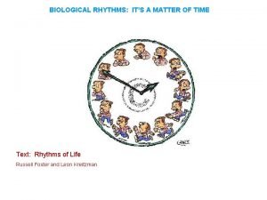 BIOLOGICAL RHYTHMS ITS A MATTER OF TIME Text