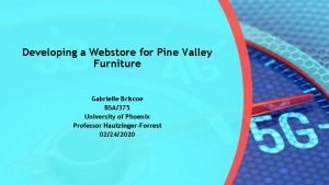 Developing a Webstore for Pine Valley Furniture Gabrielle