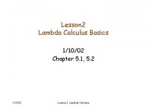 Lambda calculus basics