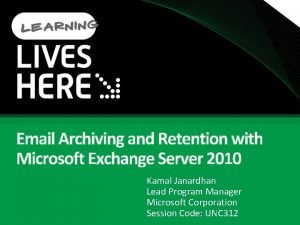 Email archiving and retention exchange 2012