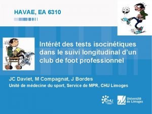 HAVAE EA 6310 Intrt des tests isocintiques dans