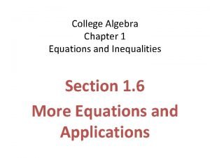 College algebra chapter 1