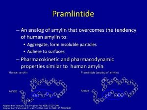 Pramlintide An analog of amylin that overcomes the