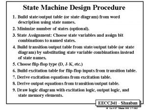 Procedure of machine design