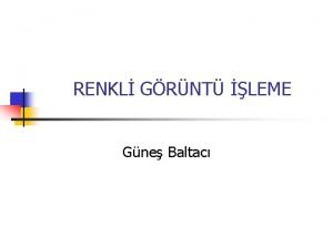 RENKL GRNT LEME Gne Baltac erik n n