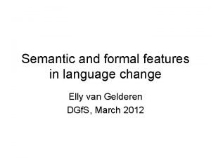 Formal features of language