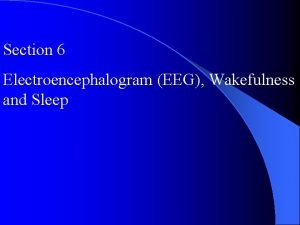 Section 6 Electroencephalogram EEG Wakefulness and Sleep I