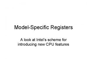 Model specific registers