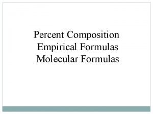 How to find empirical formula with percentages