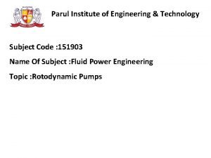 Parul Institute of Engineering Technology Subject Code 151903