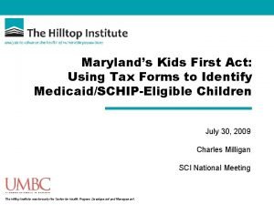 Marylands Kids First Act Using Tax Forms to