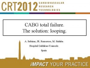 CABG total failure The solution looping A Subinas