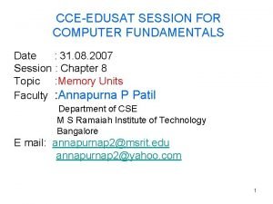 CCEEDUSAT SESSION FOR COMPUTER FUNDAMENTALS Date 31 08