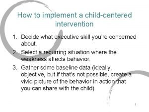 How to implement a childcentered intervention 1 Decide