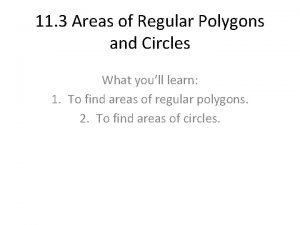 Area of polygons and circles