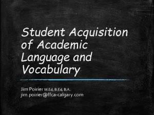 Language acquisition