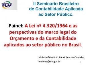 II Seminrio Brasileiro de Contabilidade Aplicada ao Setor