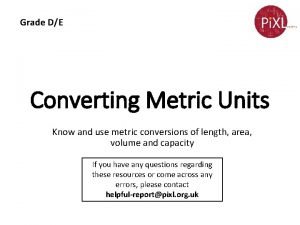 Converting metric units