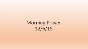 Morning Prayer 12615 Gospel Reading Luke 3 1
