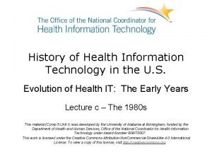 History and evolution of health information technology