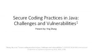 Secure coding practices in java