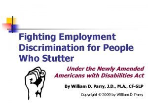 Jobs for stutterers