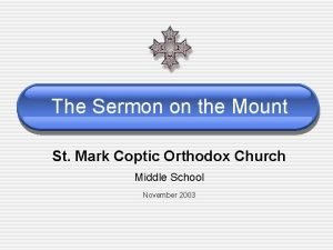 Sermon on the mount mark