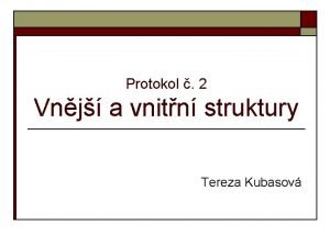 Protokol 2 Vnj a vnitn struktury Tereza Kubasov