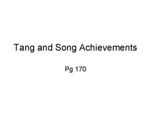 Tang and song dynasty achievements