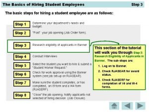 The Basics of Hiring Student Employees Step 3