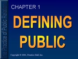 CHAPTER 1 Copyright 2001 Prentice Hall Inc What