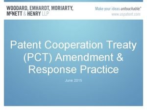 Patent Cooperation Treaty PCT Amendment Response Practice June