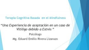 Terapia Cognitiva Basada en el Mindfulness Una Experiencia