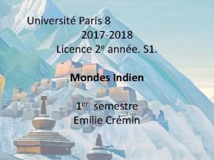 Universit Paris 8 2017 2018 Licence 2 e