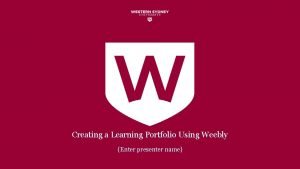 Weebly portfolio