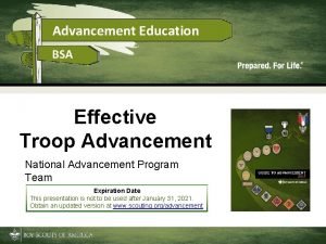 Advancement Education BSA Effective Troop Advancement National Advancement